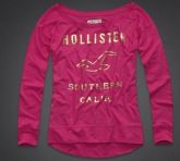 Camisa Feminina Hollister Manga Comprida Vermelha